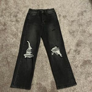 Black wide leg jeans